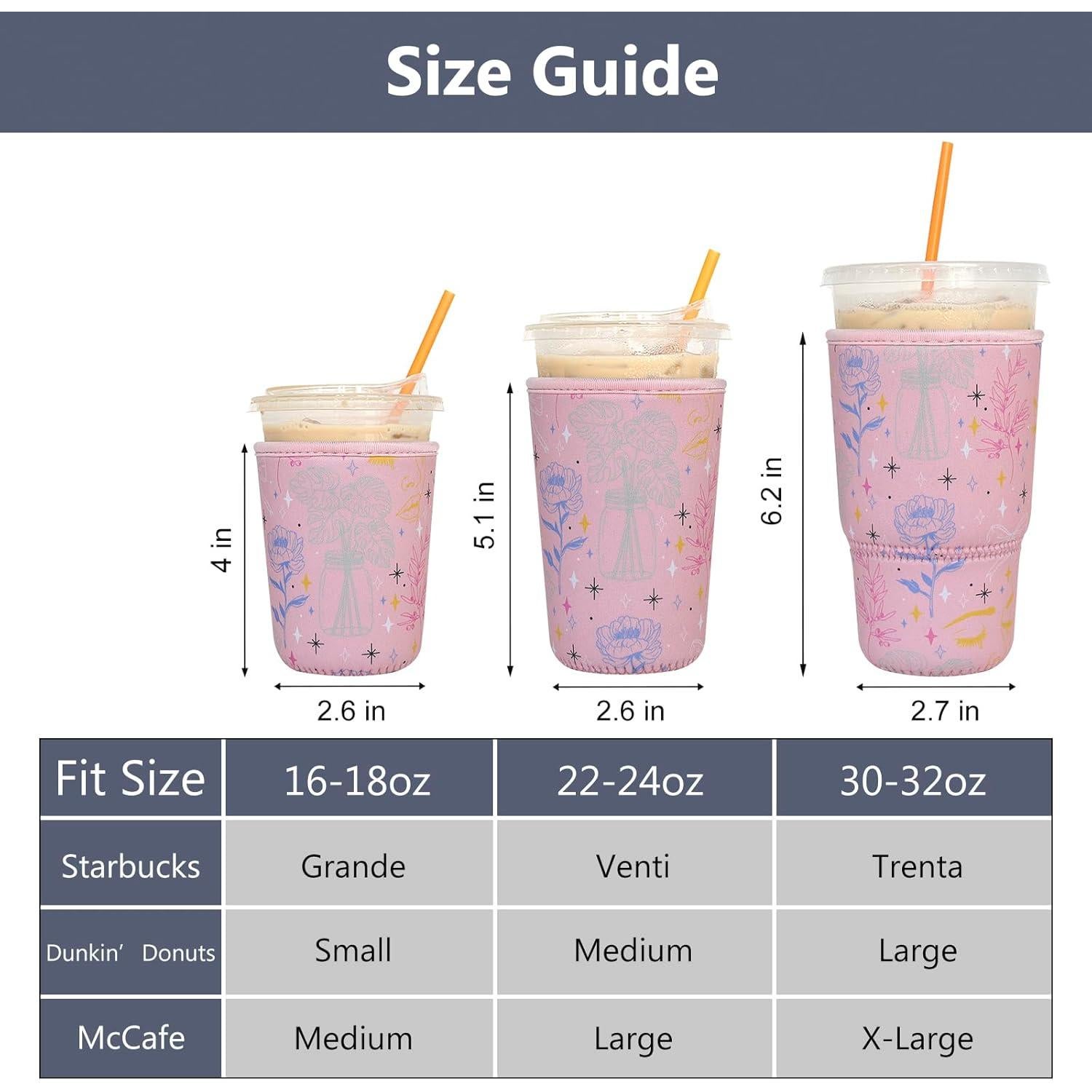 Paquete de 3 Fundas Reutilizables Neopreno Xumbtvs para Bebidas Frías