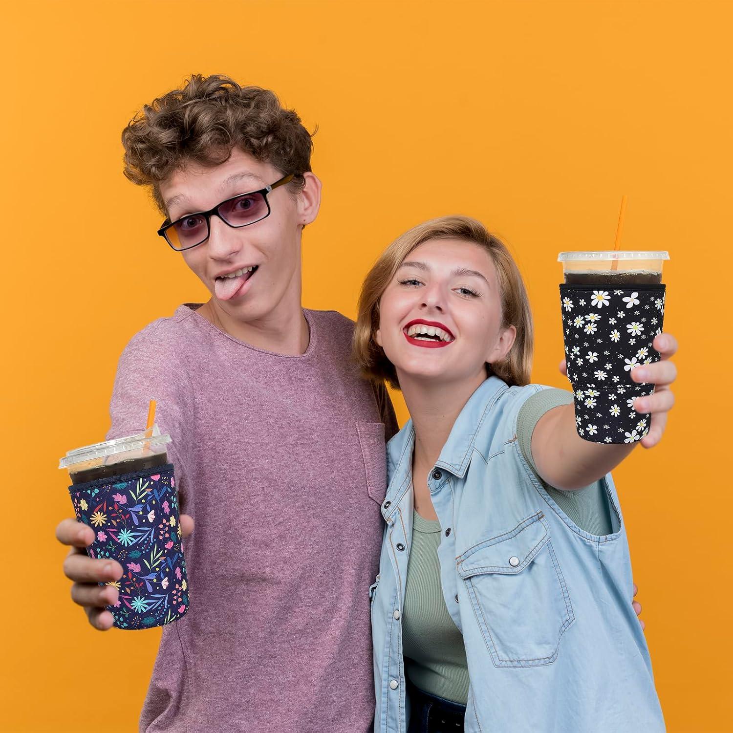 Paquete de 3 Fundas Reutilizables Neopreno Xumbtvs para Bebidas Frías