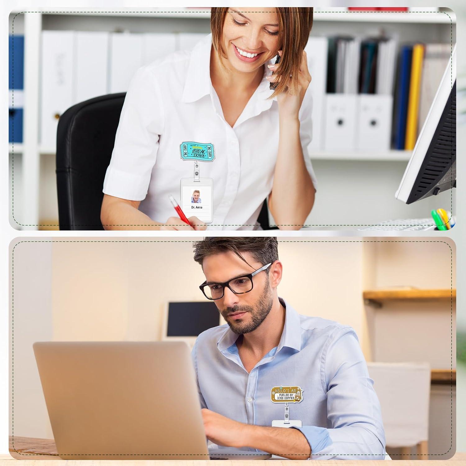 Yunlly 12 Pcs Portabotones Retráctiles Divertidos Acrílico