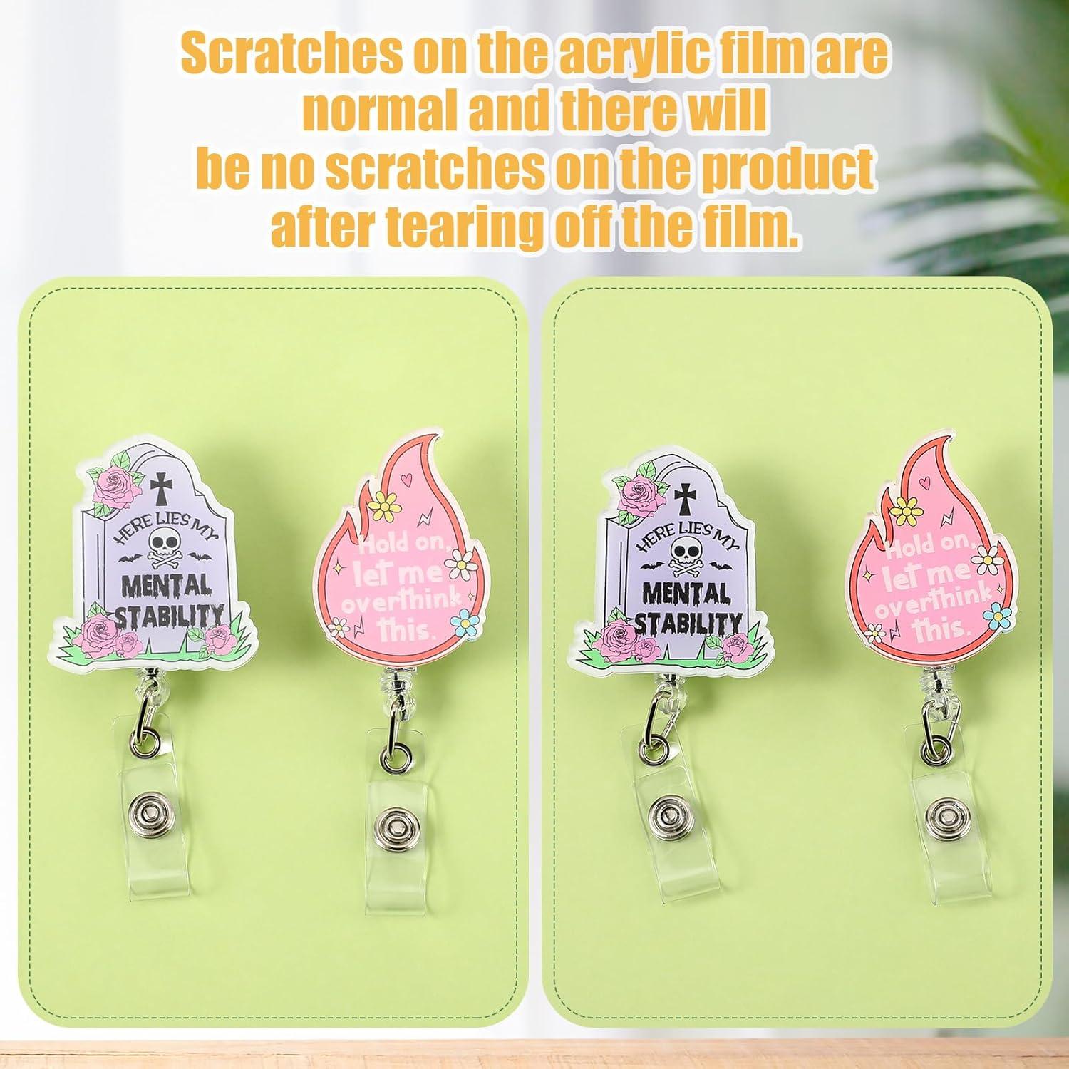 Yunlly 12 Pcs Portabotones Retráctiles Divertidos Acrílico