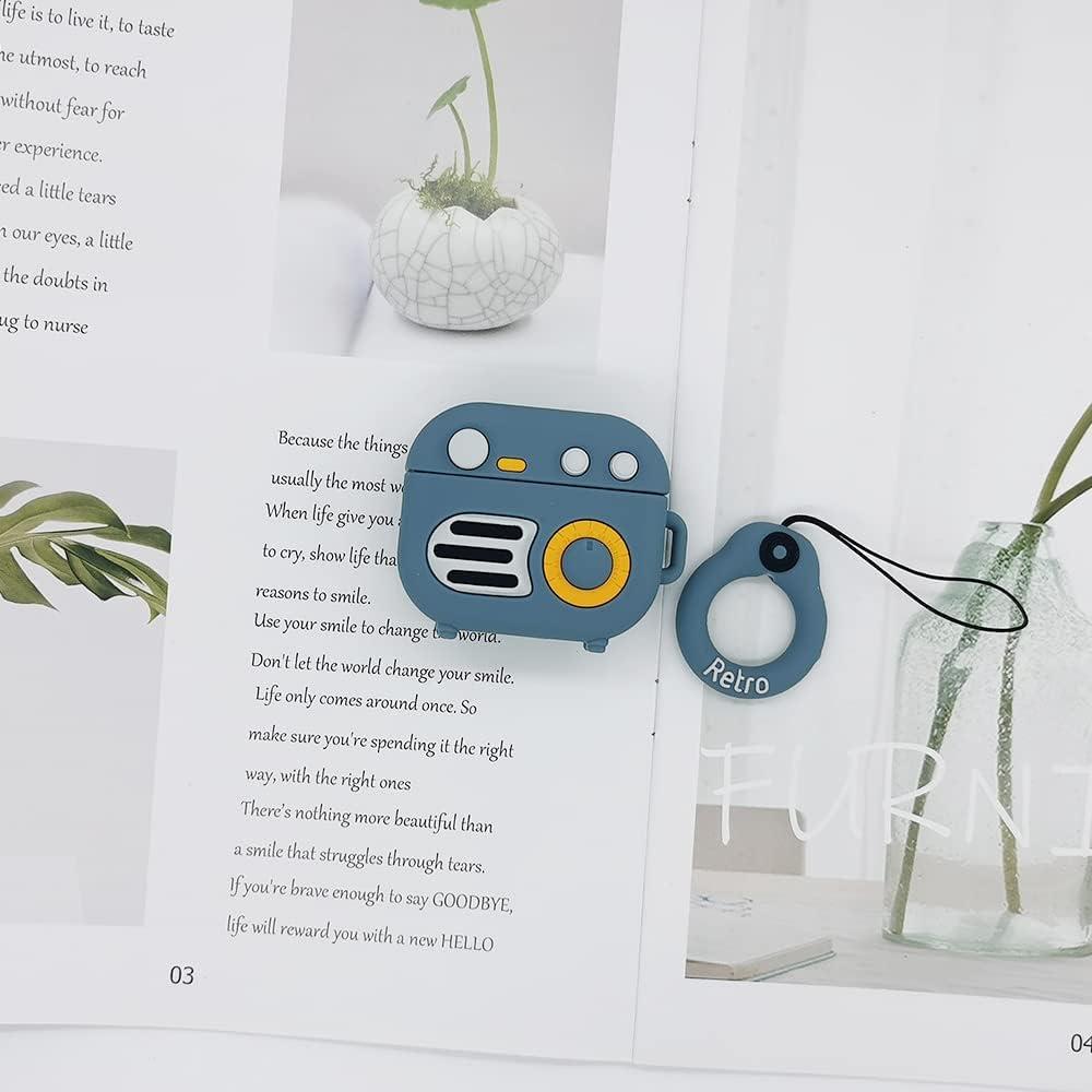 Funda de Silicona para AirPods 3 Moydolo - Diseño Retro Azul