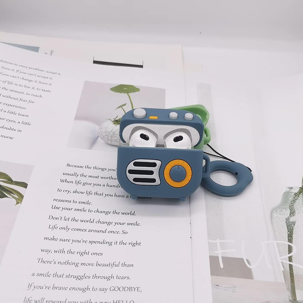 Funda de Silicona para AirPods 3 Moydolo - Diseño Retro Azul