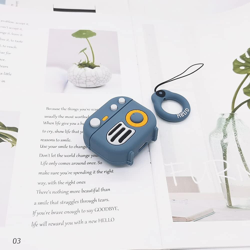 Funda de Silicona para AirPods 3 Moydolo - Diseño Retro Azul