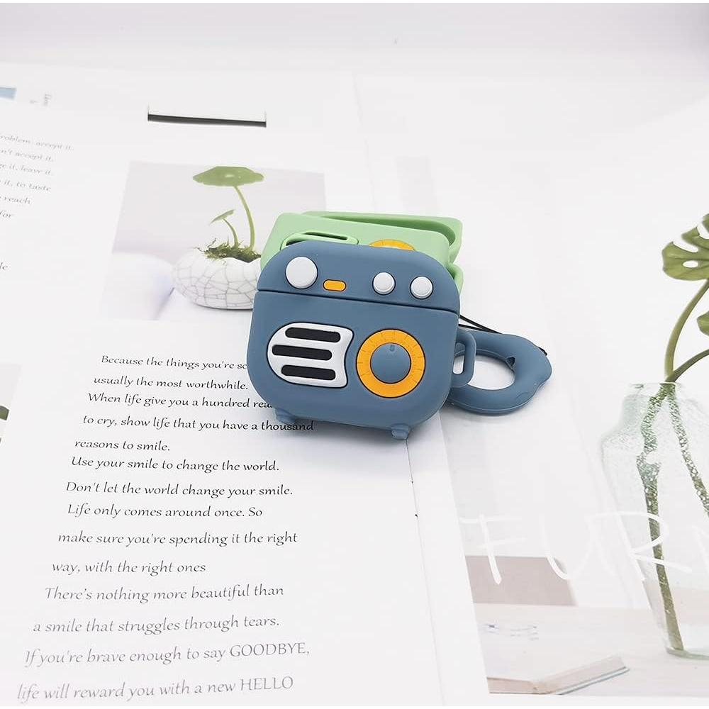 Funda de Silicona para AirPods 3 Moydolo - Diseño Retro Azul