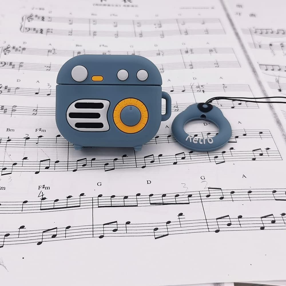 Funda de Silicona para AirPods 3 Moydolo - Diseño Retro Azul