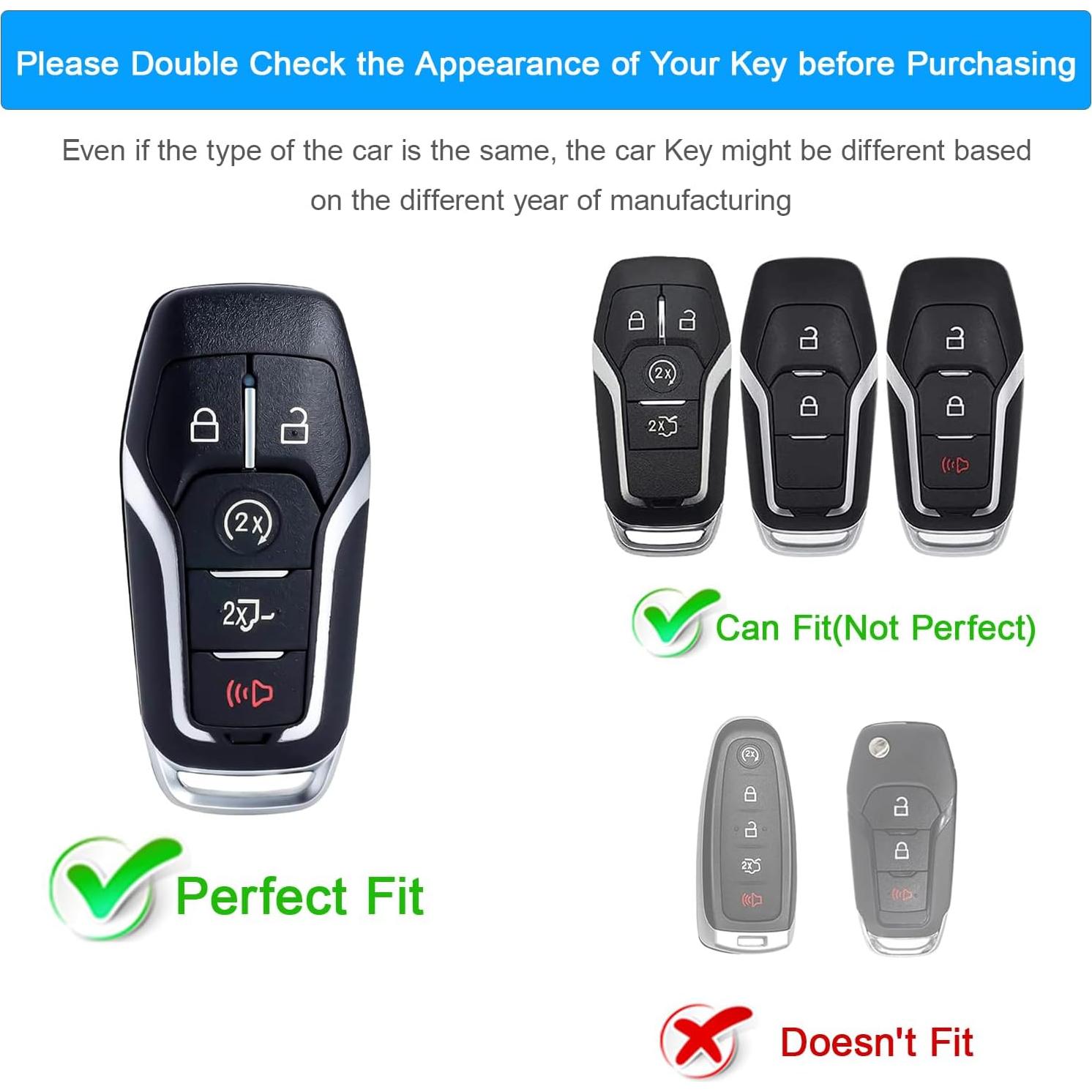 Cubierta de llavero de silicona Koaudb para Ford y Lincoln 5 botones