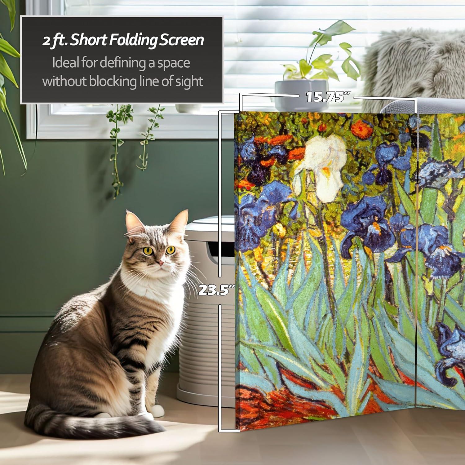 Pantalla Plegable de Lienzo Van Gogh 3 Paneles 120x60 cm