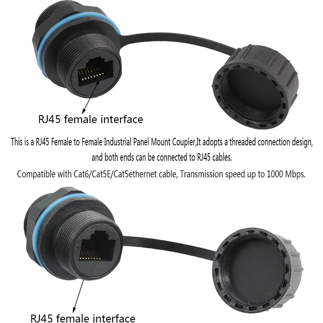 Acoplador RJ45 Impermeable PENGLIN 2PCS Cat6 Hembra a Hembra