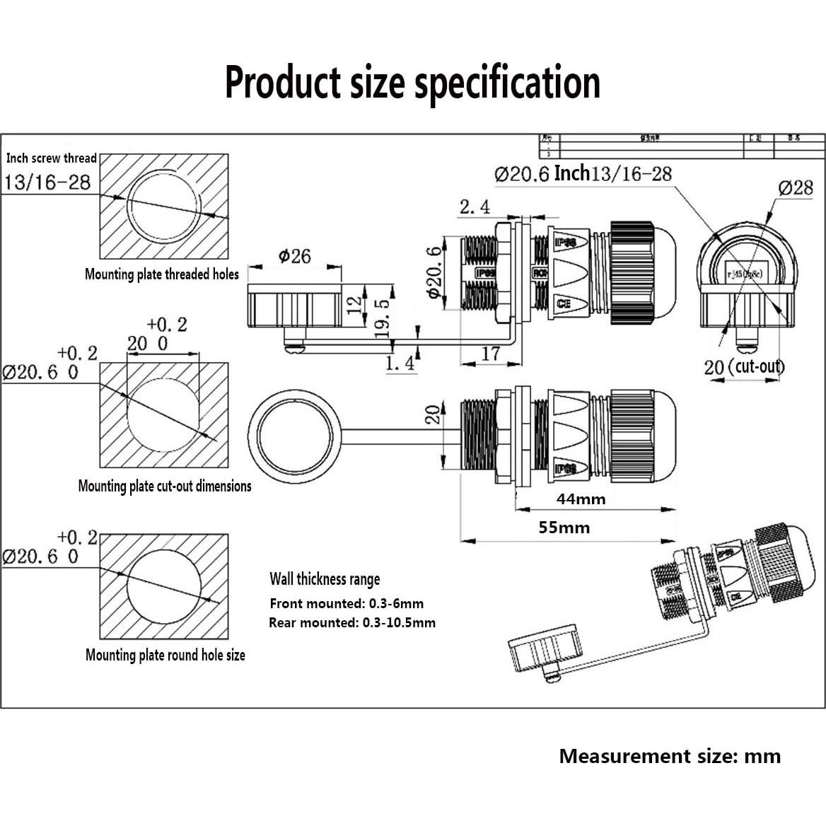 Acoplador RJ45 Impermeable PENGLIN 2PCS Cat6 Hembra a Hembra