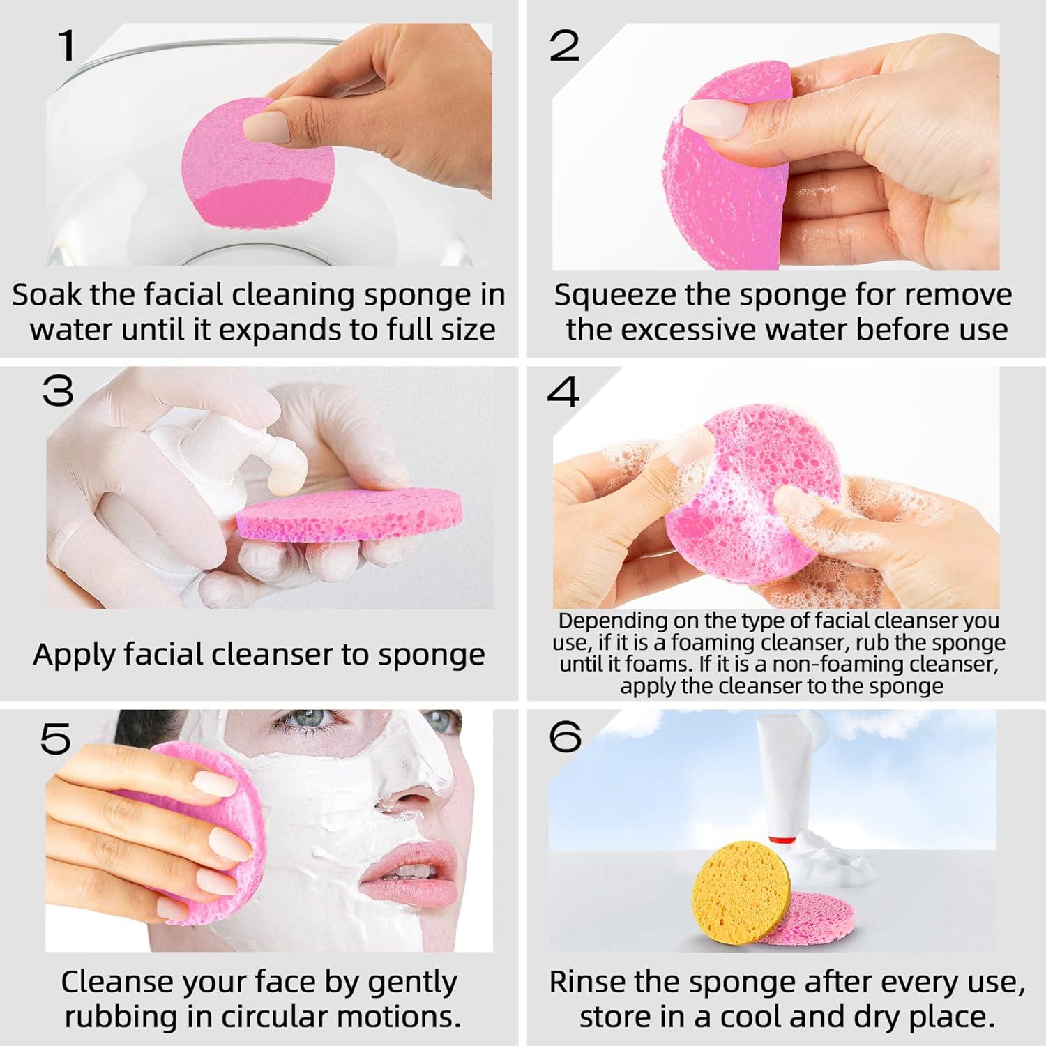 Esponjas Faciales Comprimidas Kickleen 120 Pcs Celulosa Natural