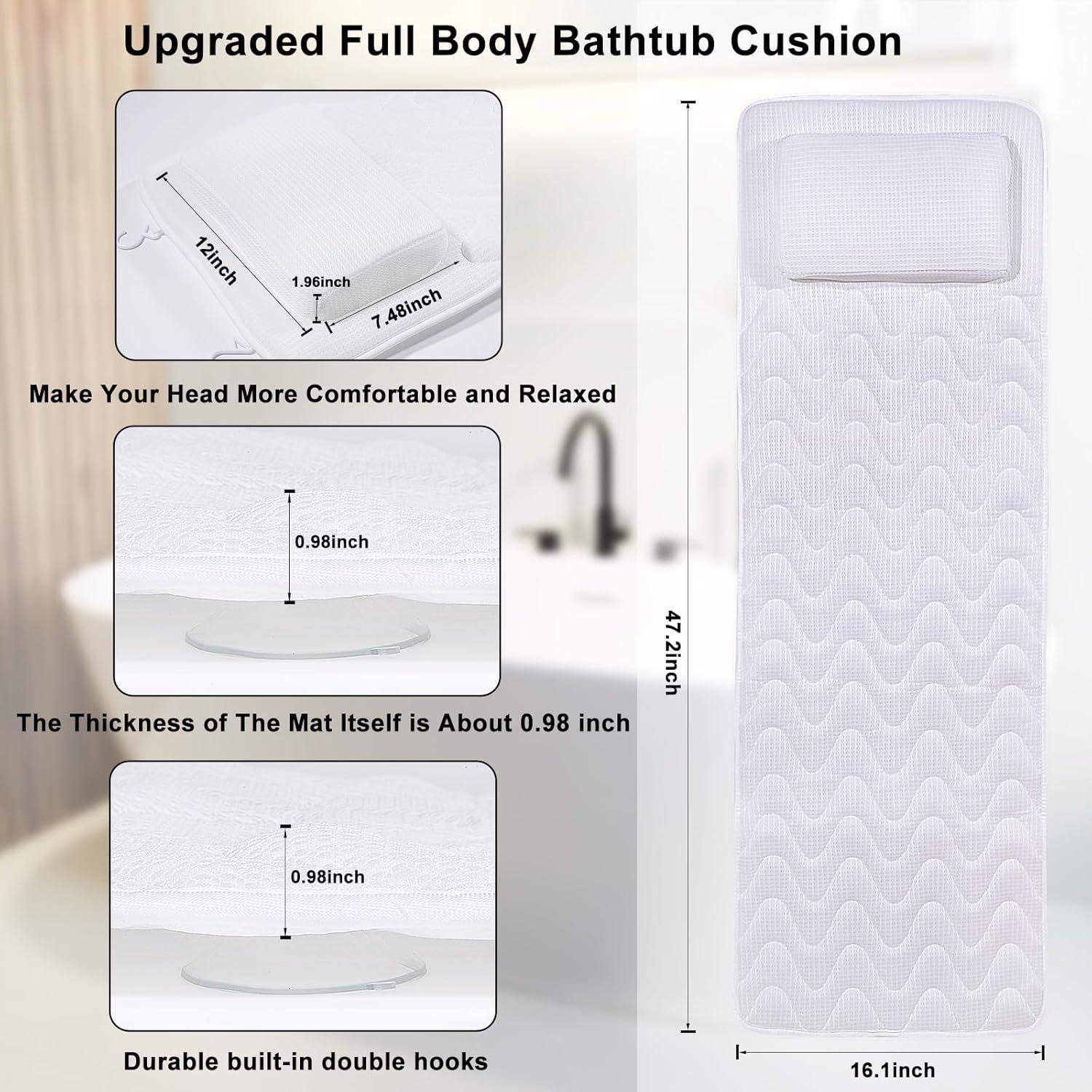 Almohada de Baño Completo YIGO MASTER Blanca con Soporte