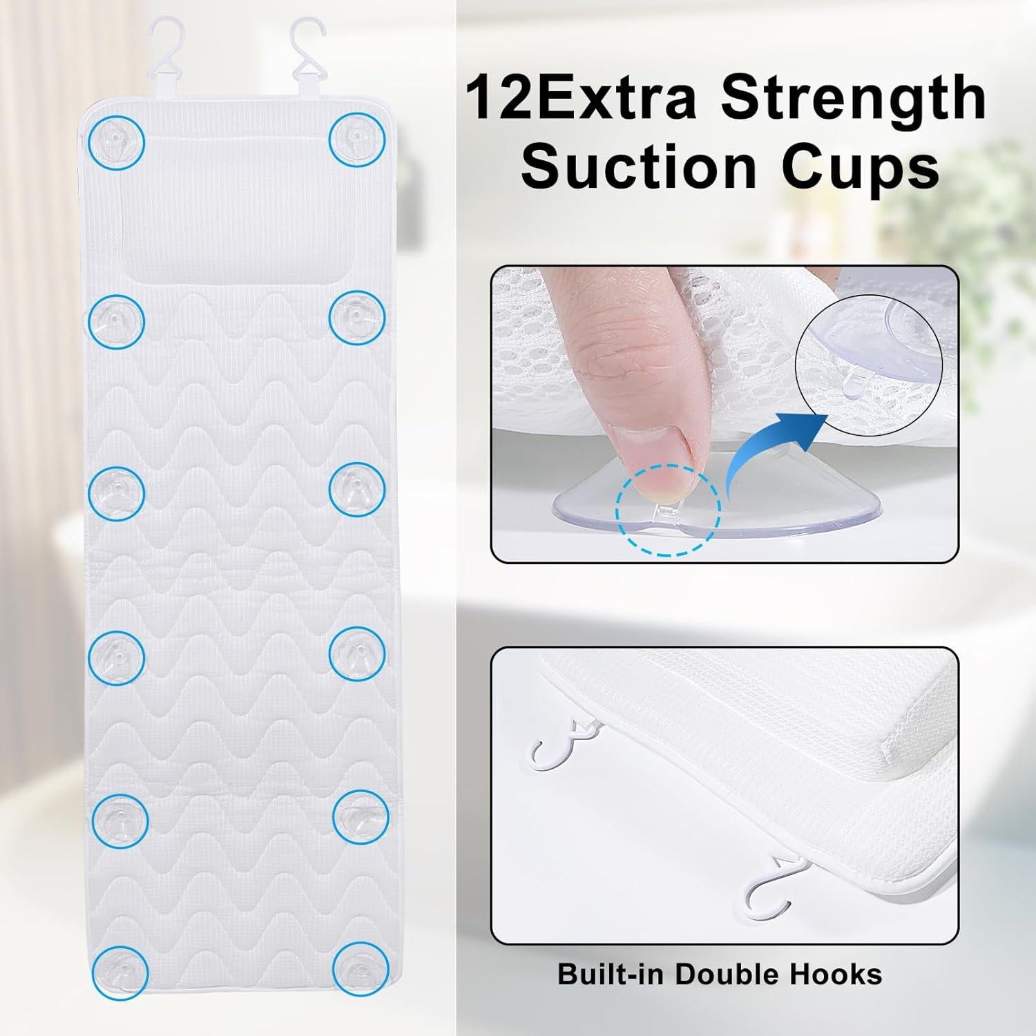 Almohada de Baño Completo YIGO MASTER Blanca con Soporte