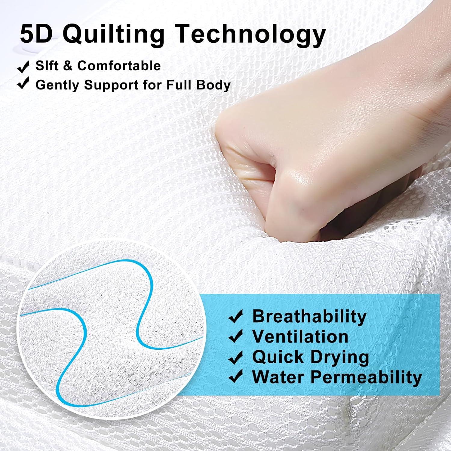 Almohada de Baño Completo YIGO MASTER Blanca con Soporte