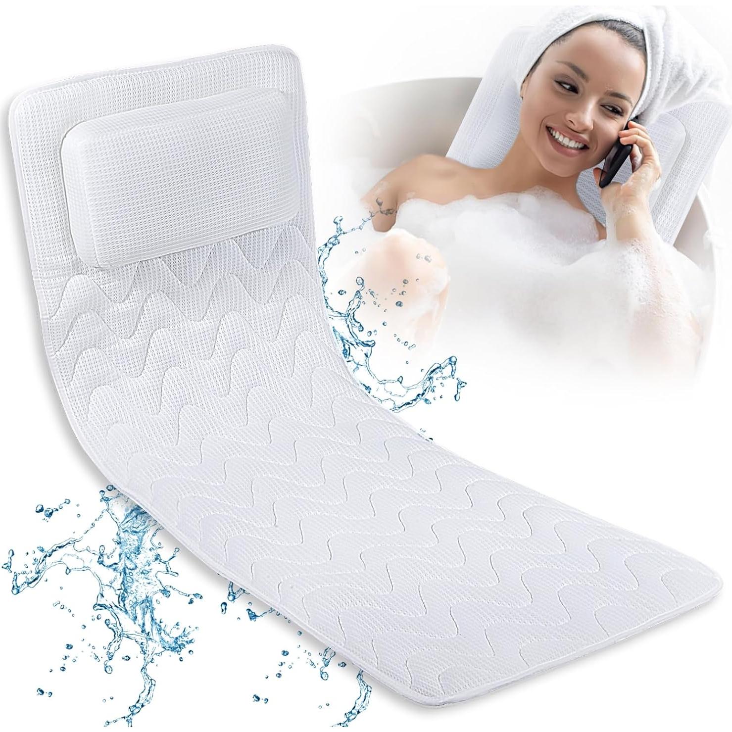 Almohada de Baño Completo YIGO MASTER Blanca con Soporte