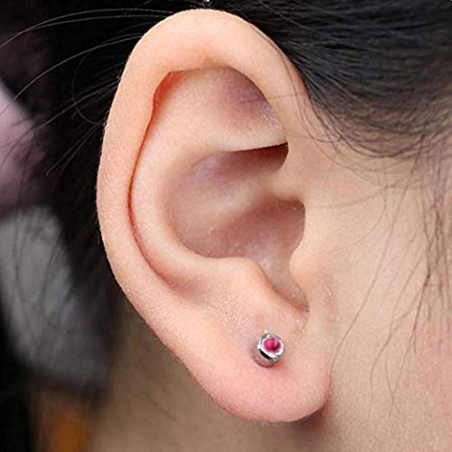 Kit de Perforación de Orejas SLVIEKAE 4 Piezas Rojo