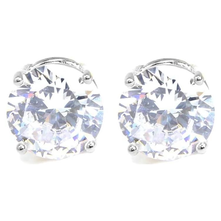 Pendientes de Stud de Circonita Cúbica 10mm Plata Me Plus