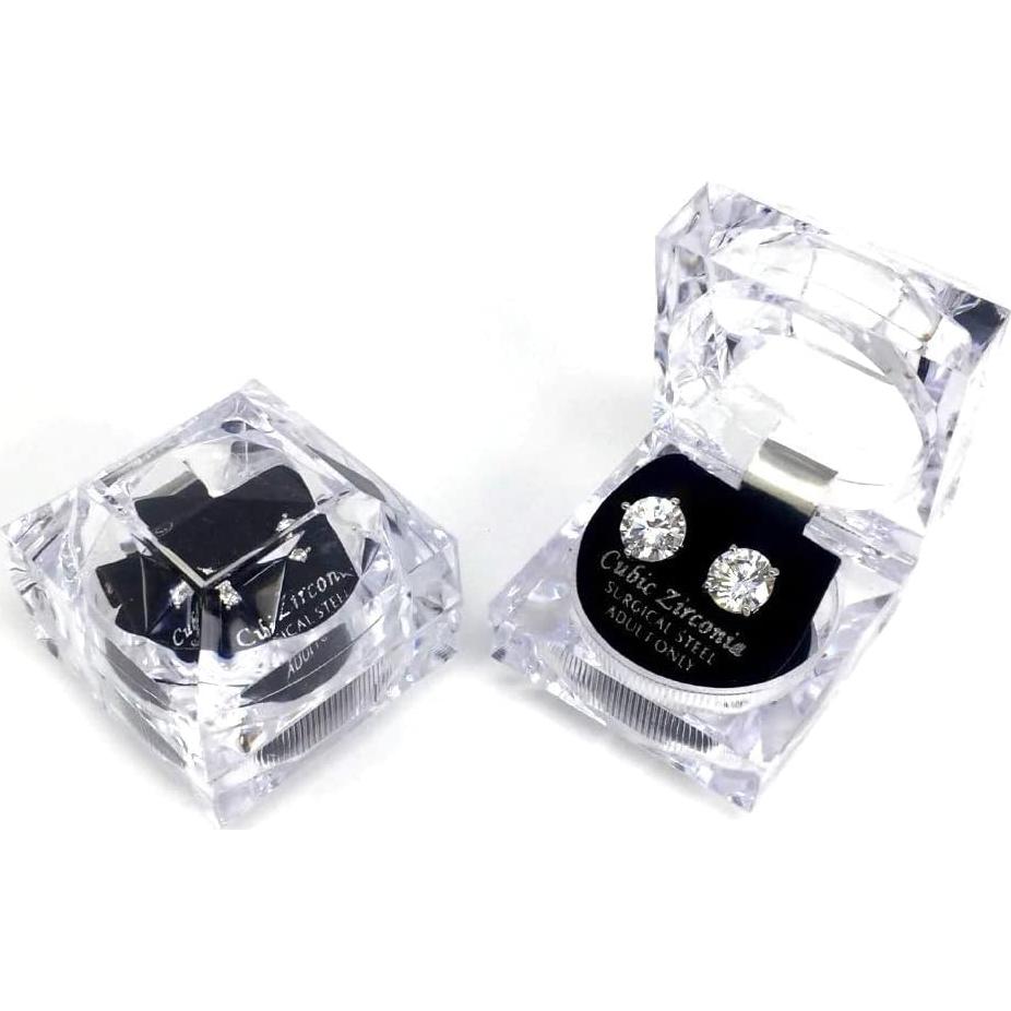 Pendientes de Stud de Circonita Cúbica 10mm Plata Me Plus