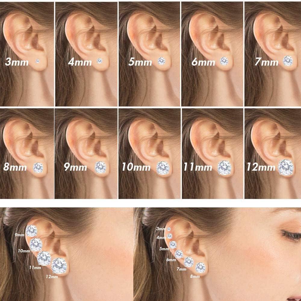 Pendientes de Stud de Circonita Cúbica 10mm Plata Me Plus