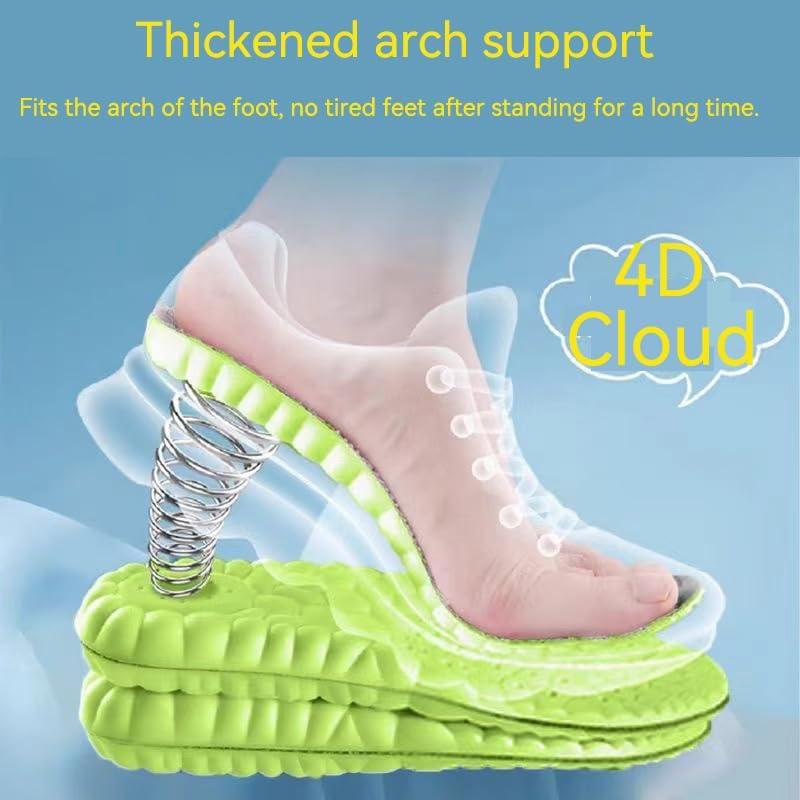 2 Pares de Plantillas 4D Cloud Unisex - Espuma Viscoelástica Verde