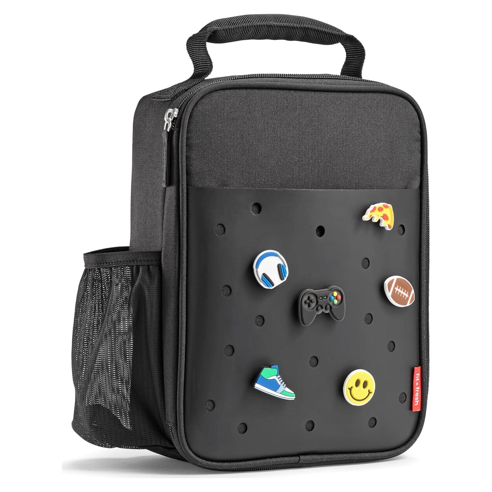 Caja de Almuerzo Fit & Fresh Negra para Niños, Aislada y Personalizable
