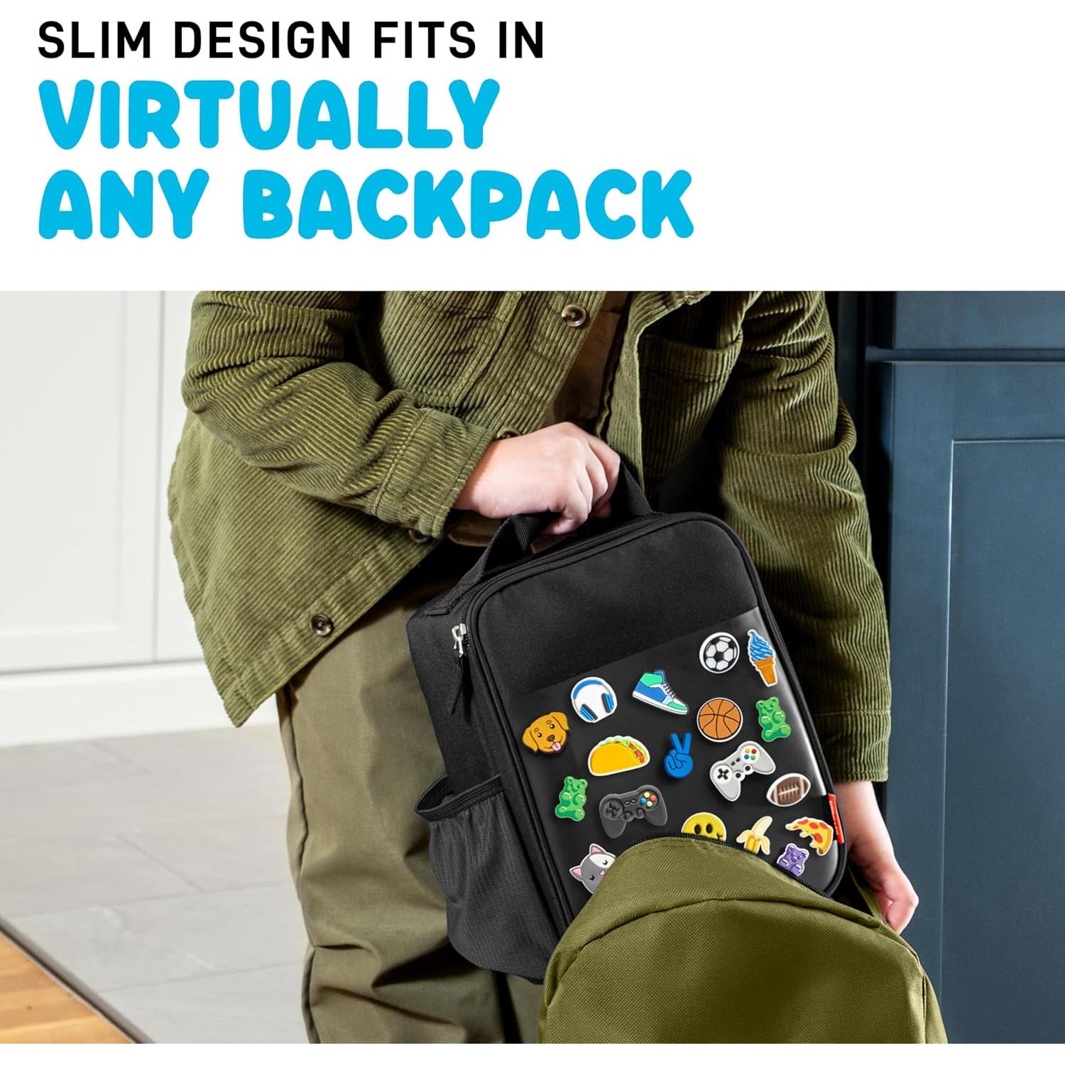 Caja de Almuerzo Fit & Fresh Negra para Niños, Aislada y Personalizable