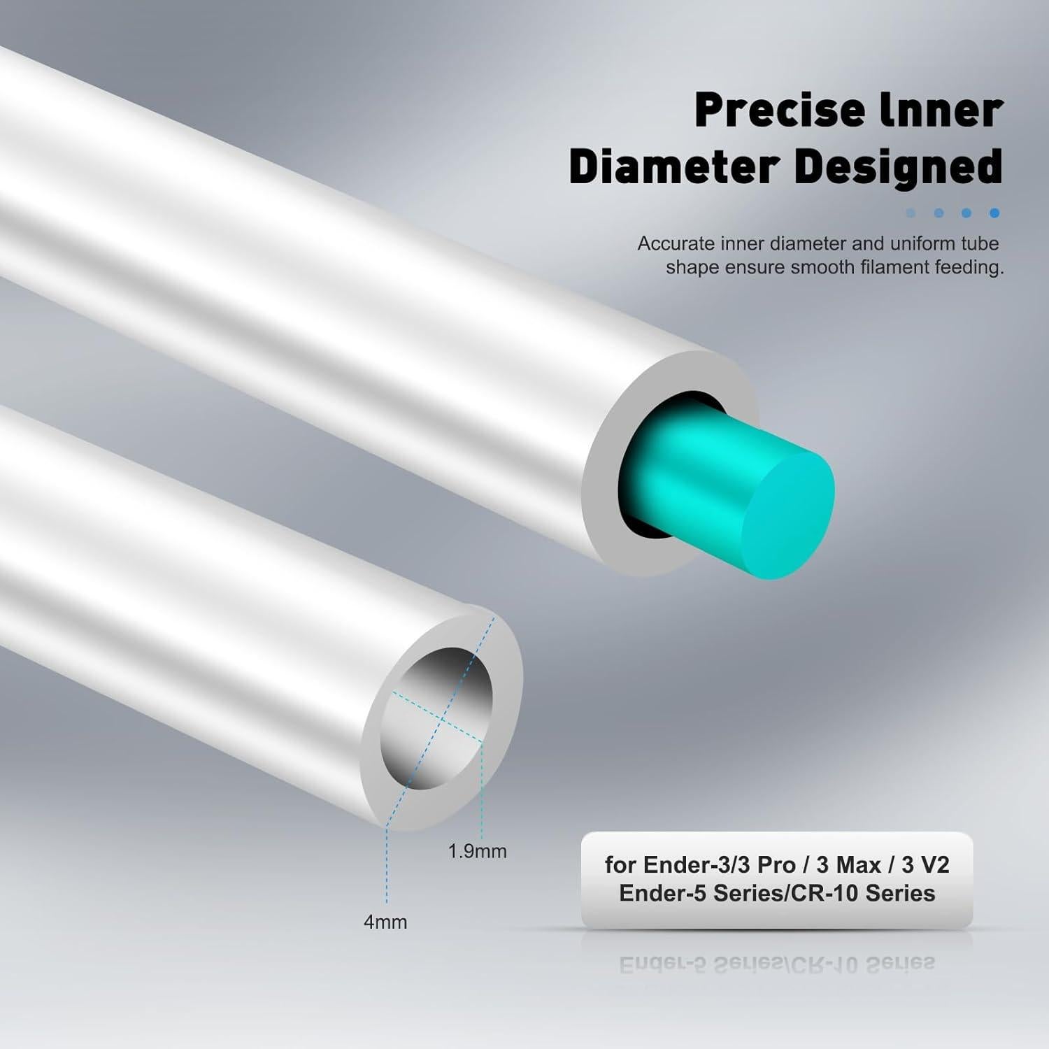 Tubo de Teflón PTFE 2M 2mm ID x 4mm OD para Impresora 3D