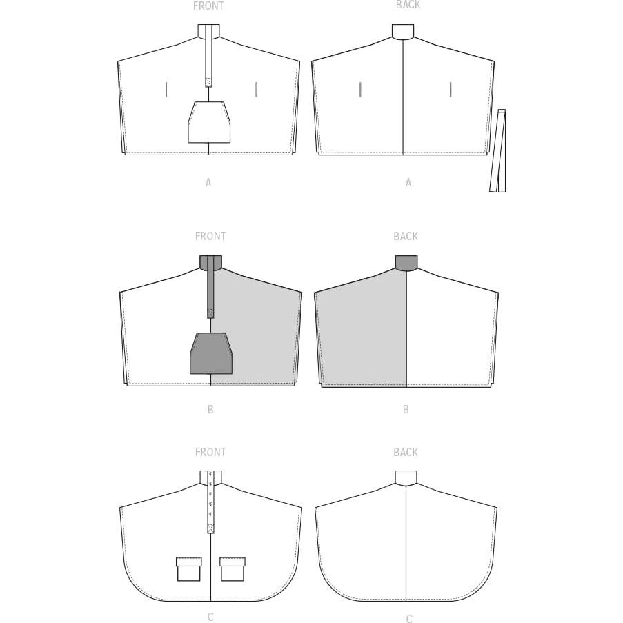 Kit de Patrón de Costura Poncho McCall's M8347 LRG-XLG-XXL