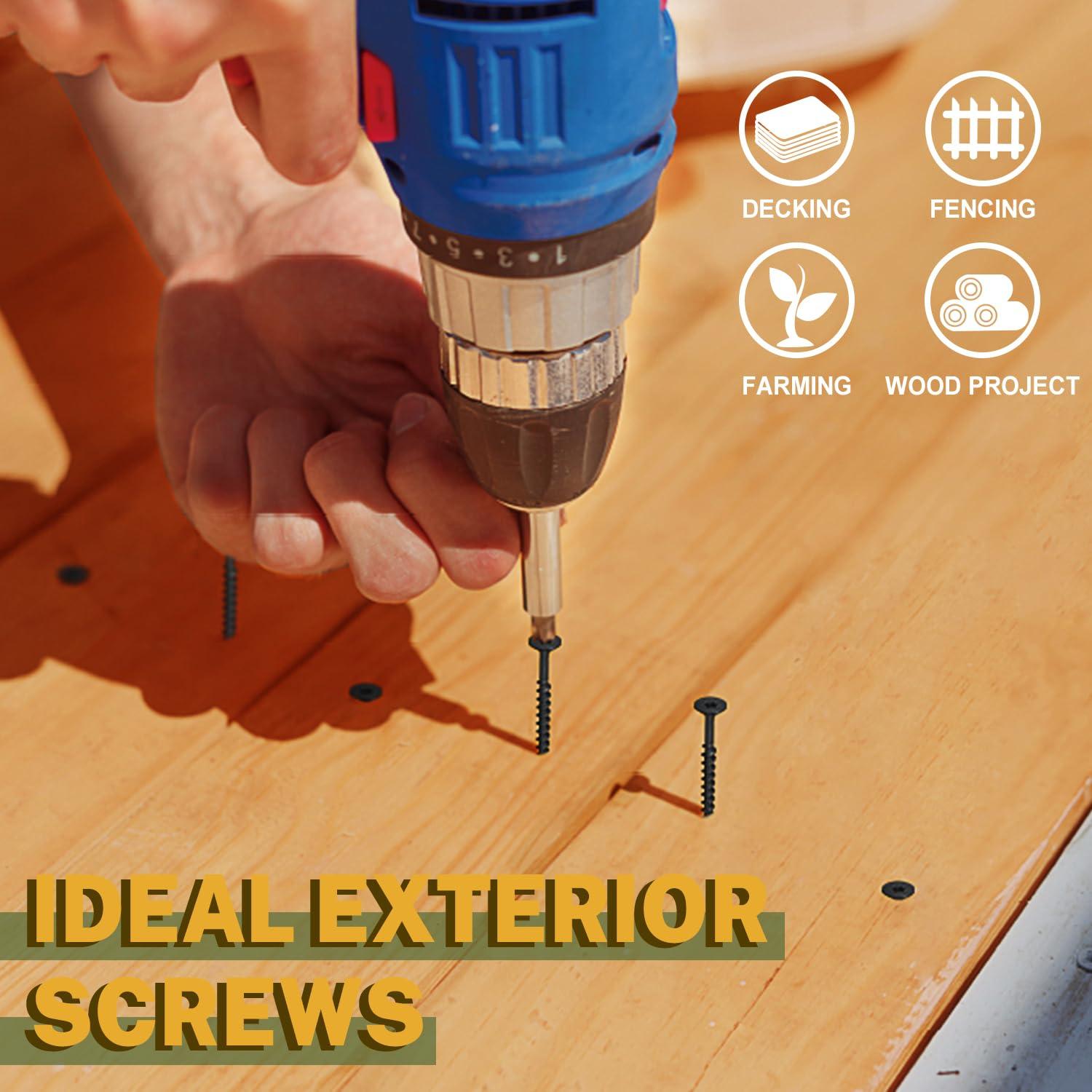 Tornillos para Deck LIONMAX #10 x 6.35 cm Negros 50 PCS