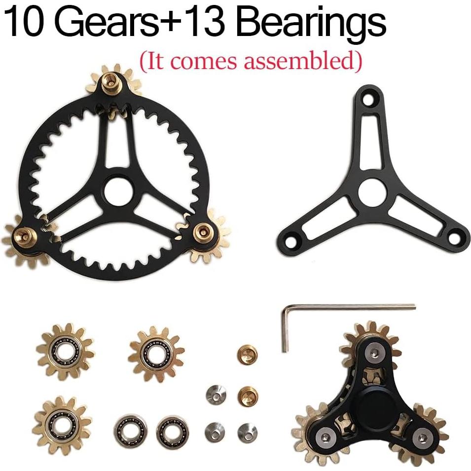 Spinner de Fidget Wewinn 13 Rodamientos Negro Engranajes