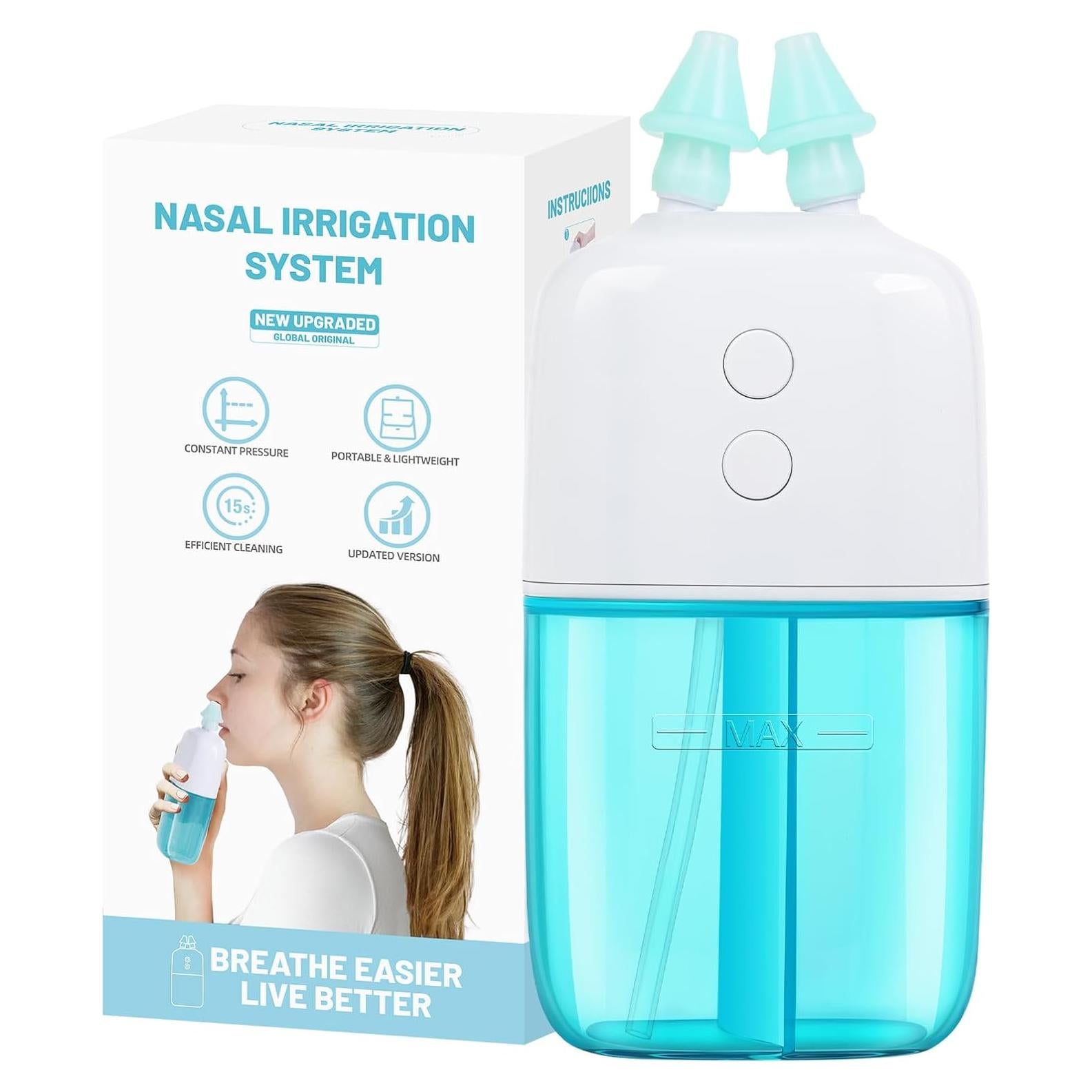 Irrigador Nasal Portátil Ronfnea Doble Velocidad Verde 299g