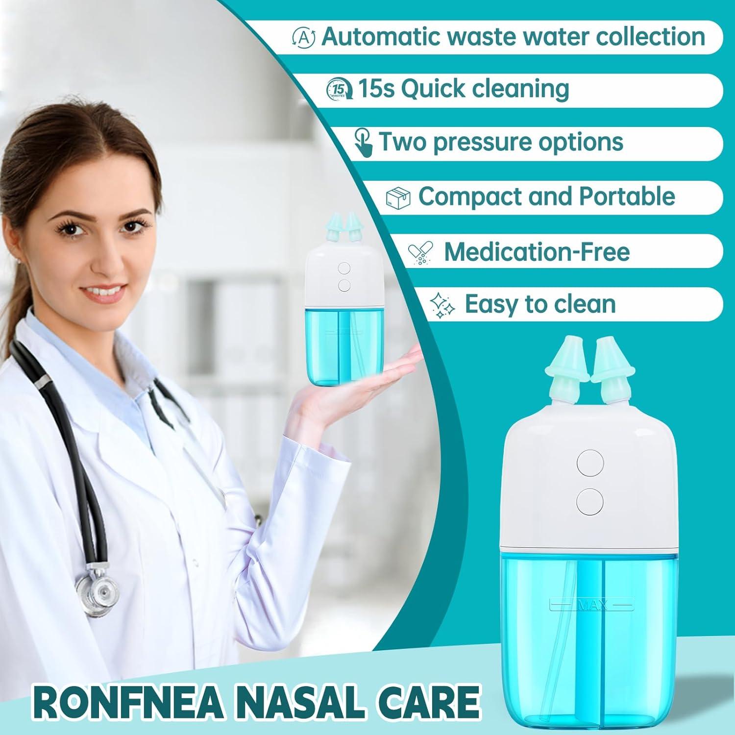 Irrigador Nasal Portátil Ronfnea Doble Velocidad Verde 299g
