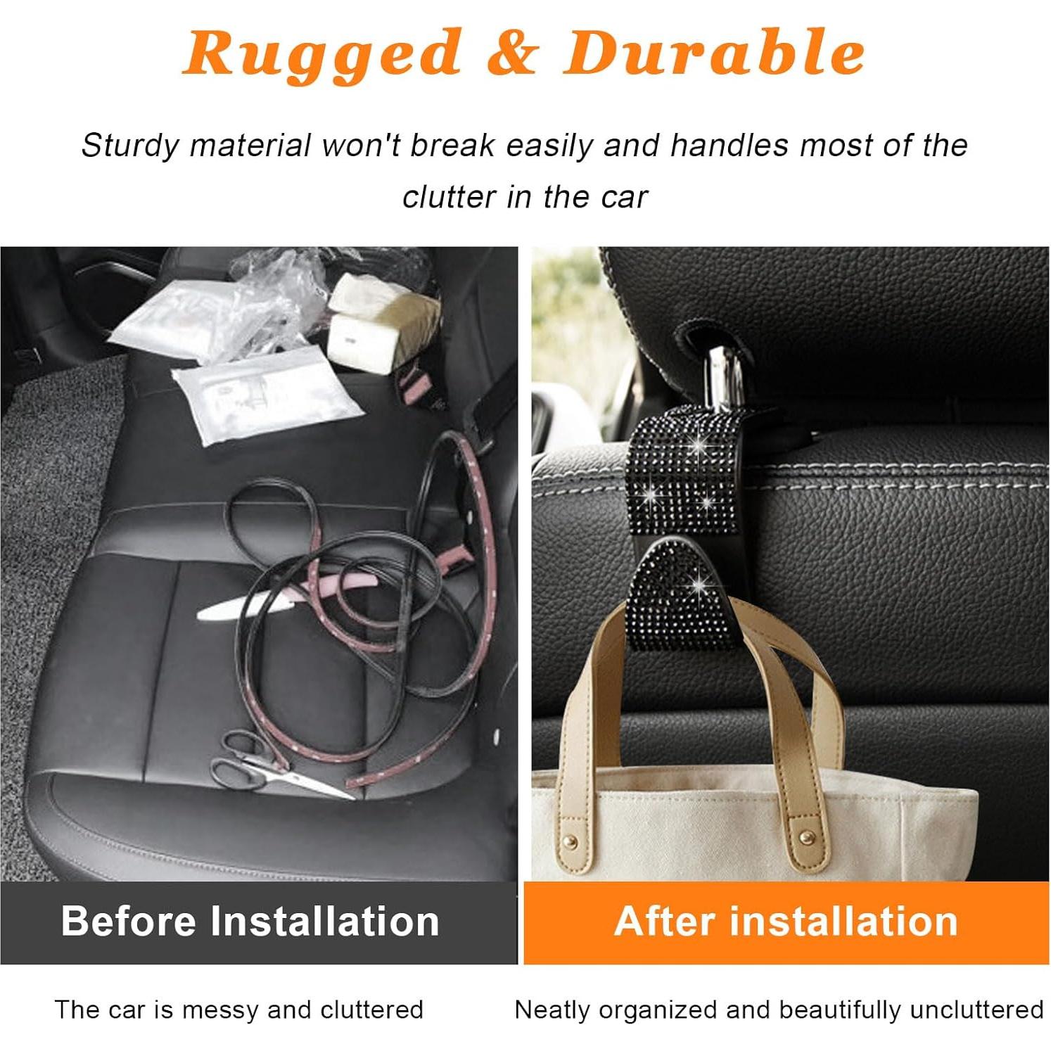 Ganchos de Reposacabezas Ziciner 2 PCS Brillantes para Coche