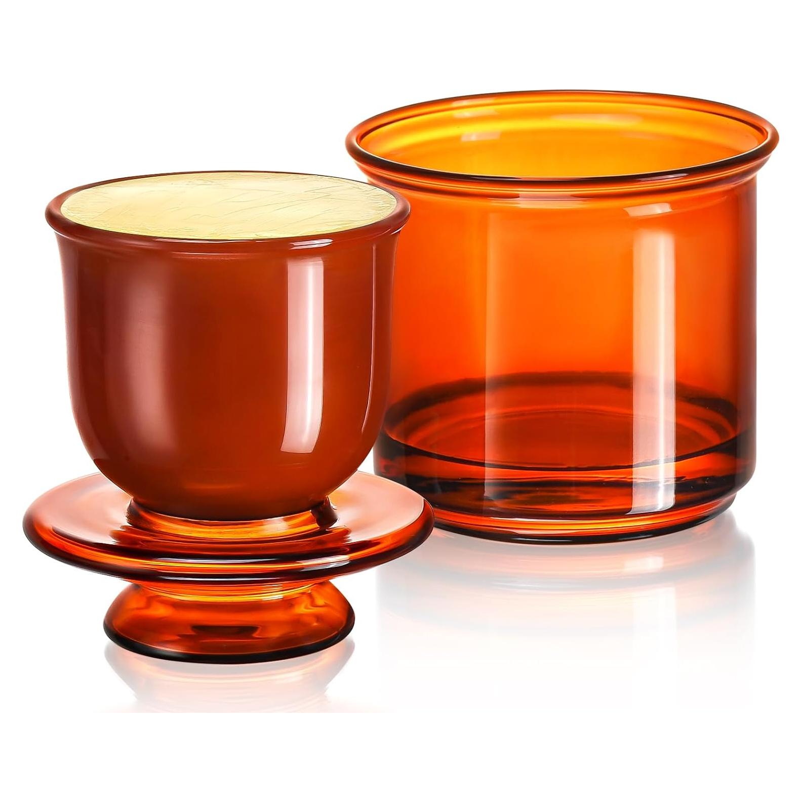 Crock de Mantequilla Hekeieon de Cristal Ámbar 211g