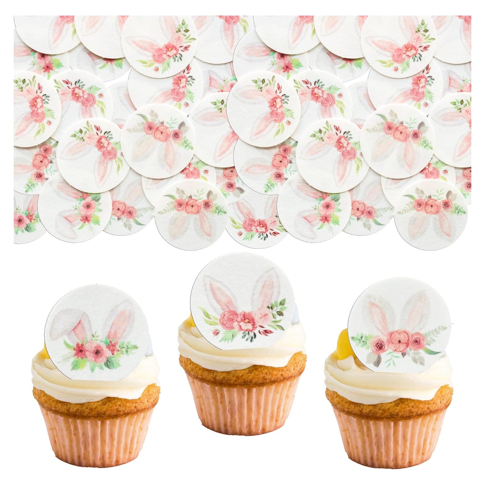 Adornos Comestibles de Conejo de Pascua Gyufise 48Pcs