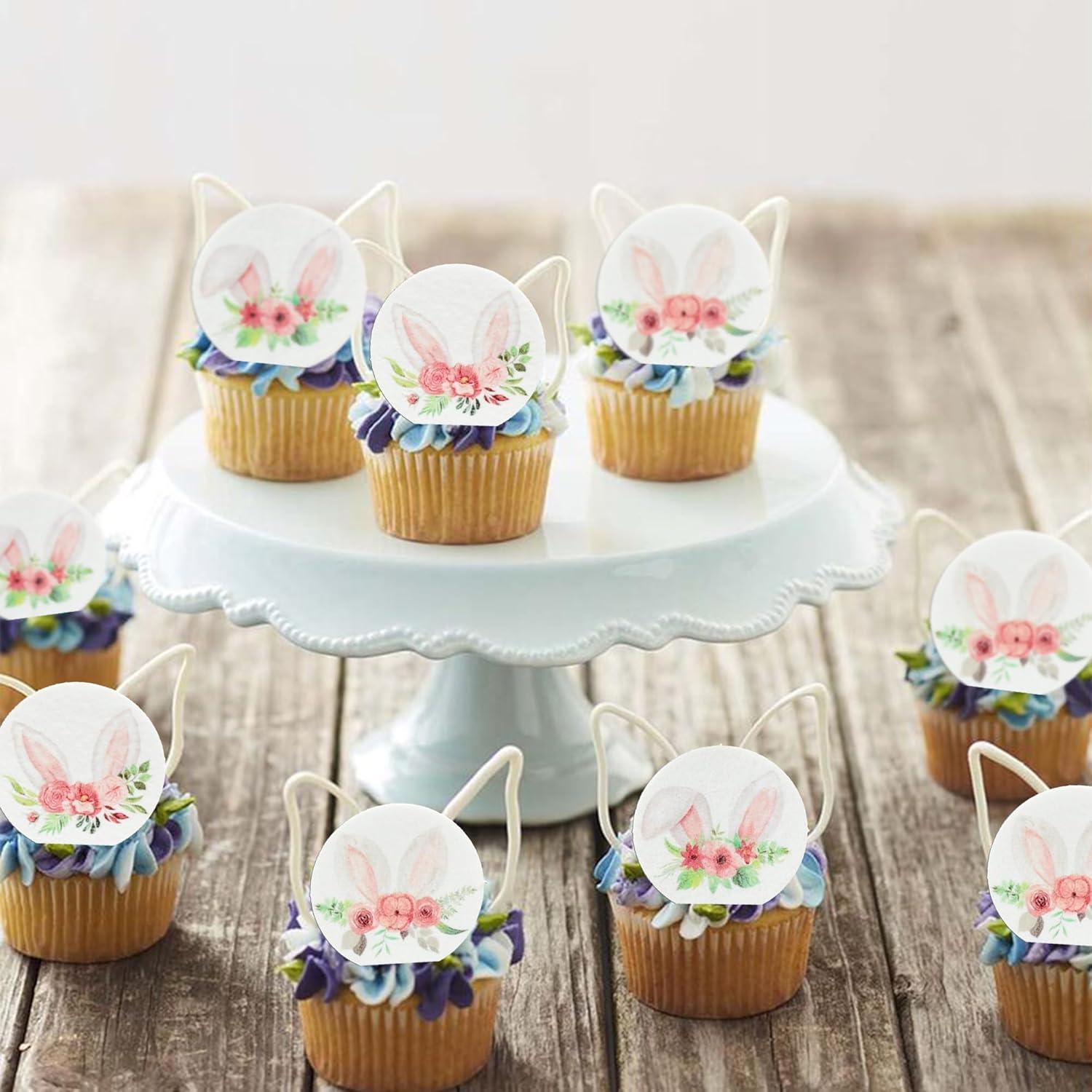 Adornos Comestibles de Conejo de Pascua Gyufise 48Pcs