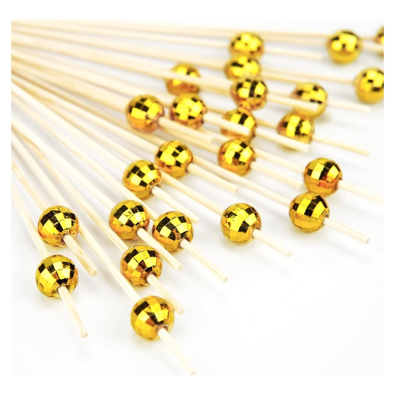 Palillos de Cóctel Dorados Chengrui 11.94 cm - 100 Pcs