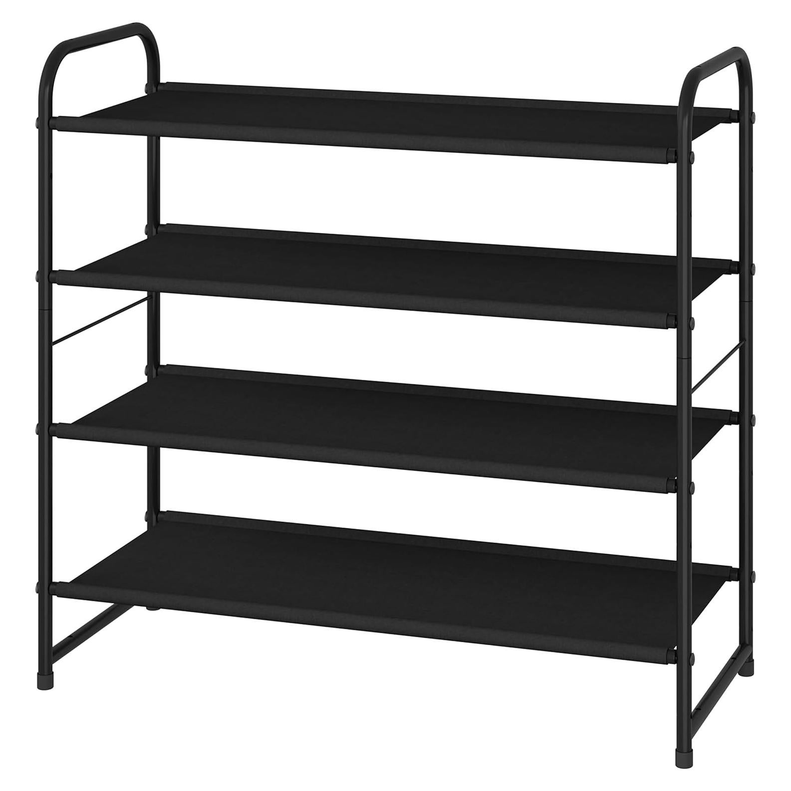 Estante para zapatos apilable Simple Trending 4 niveles negro