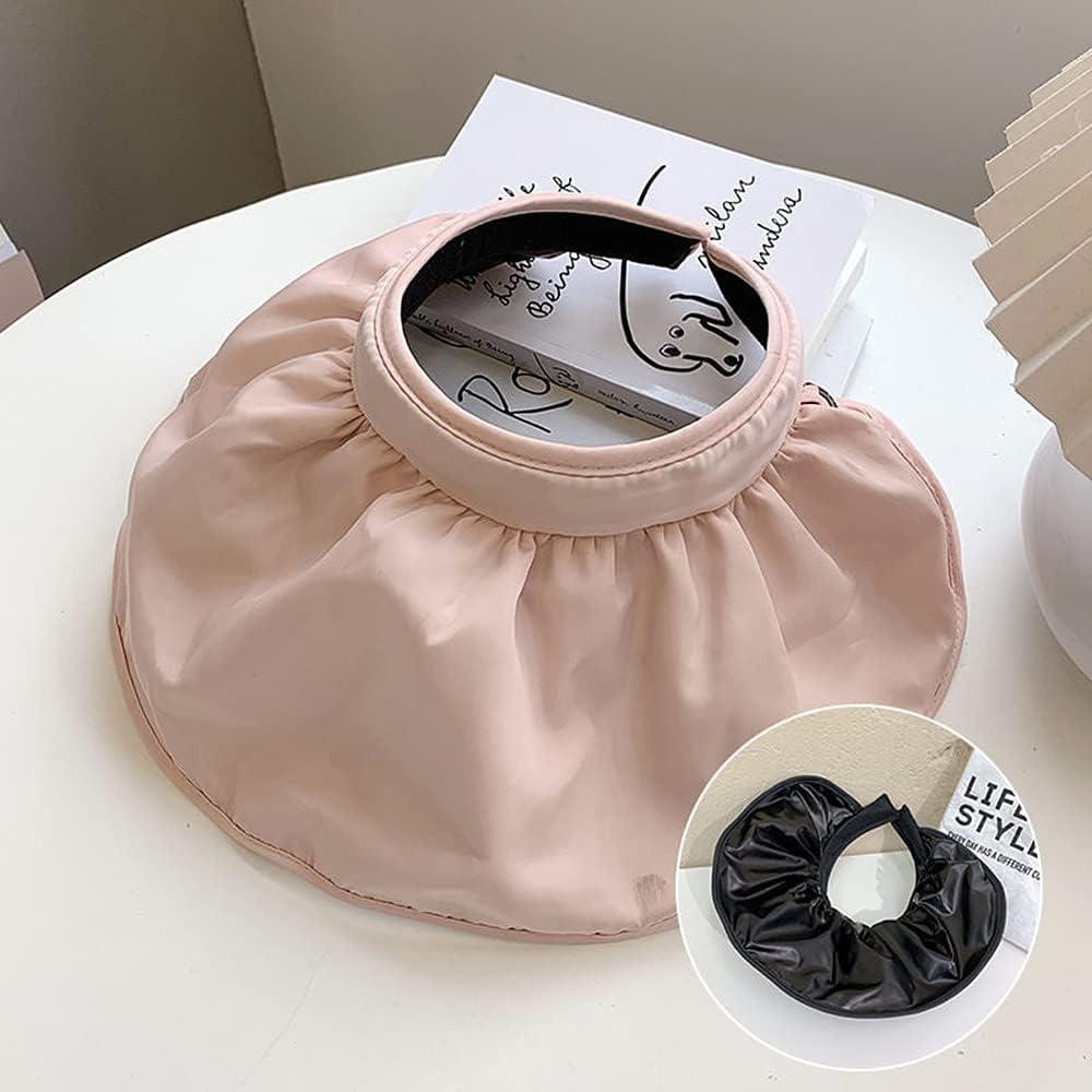 Gorra de Sol Plegable Mujer UV Protección Verano Beige