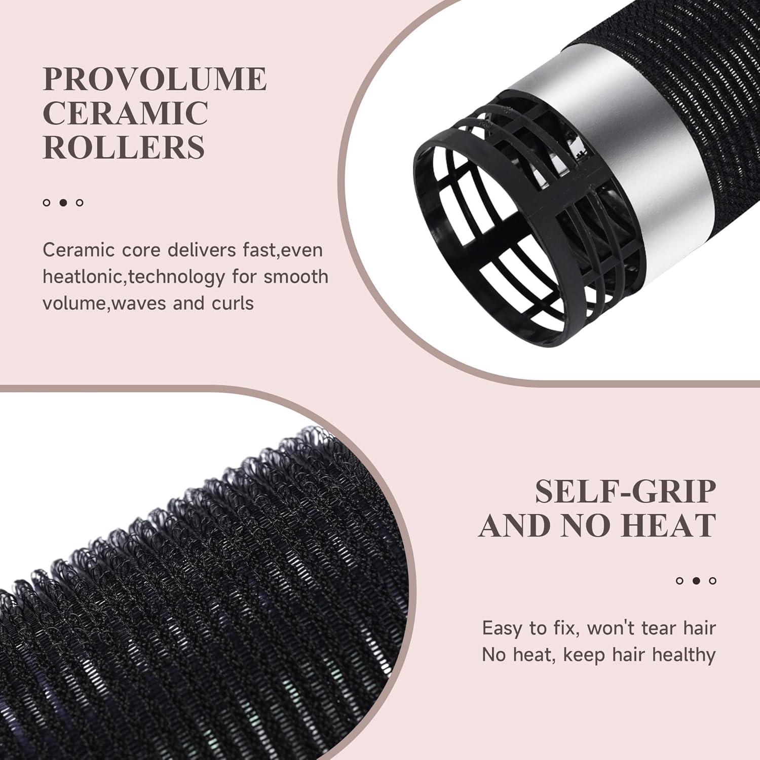 Juego de 26 Rulos Térmicos Cerámica XN con Clips Acero Negro