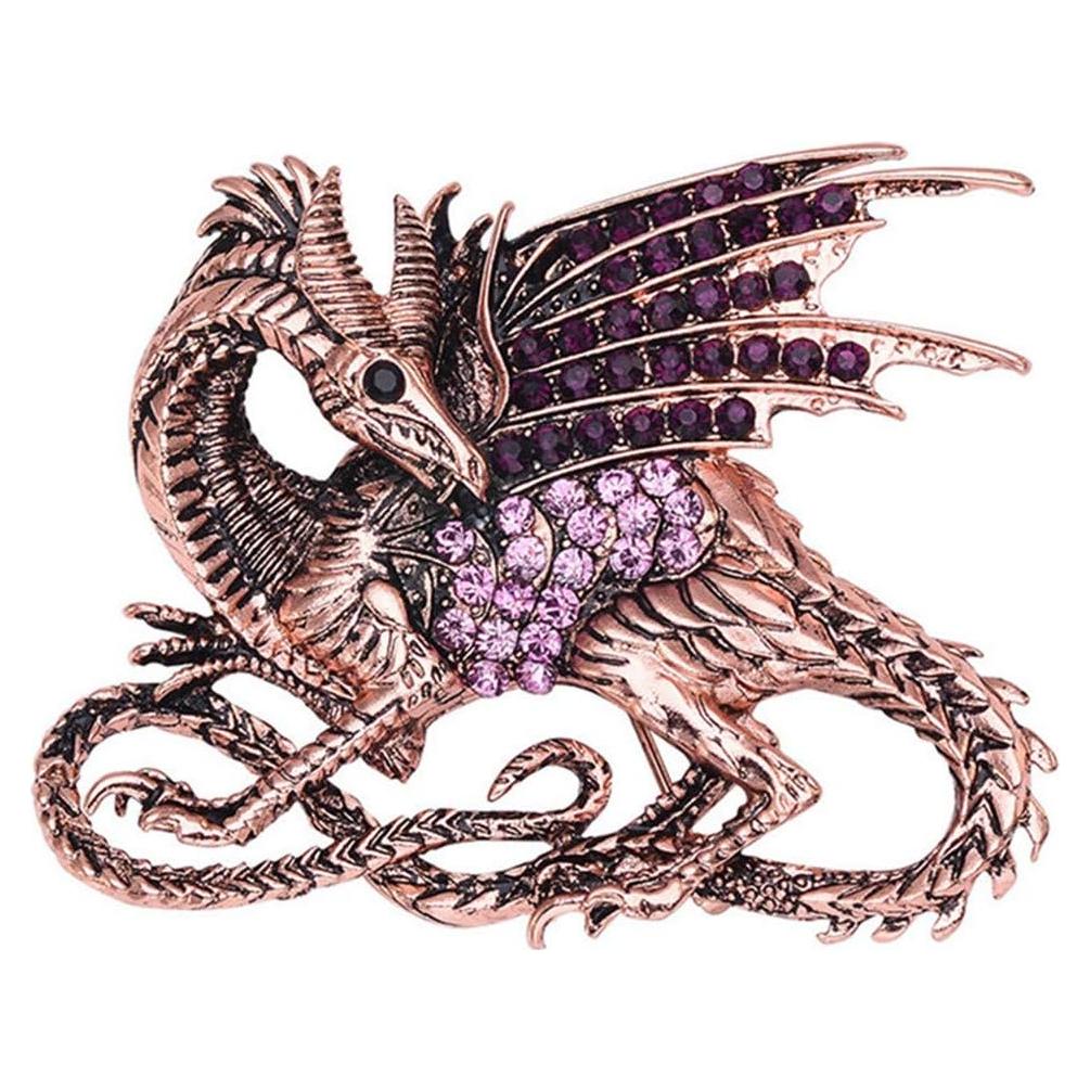 Broche de Dragón Medieval de Cristal con Strass GYAYU