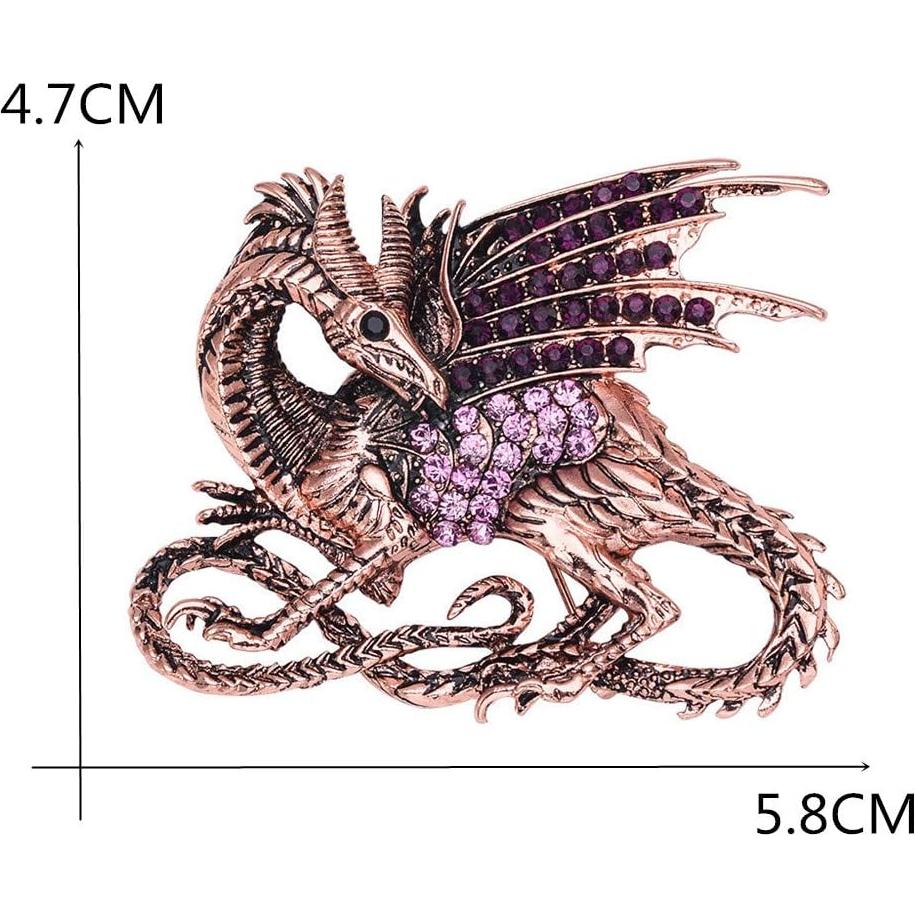 Broche de Dragón Medieval de Cristal con Strass GYAYU