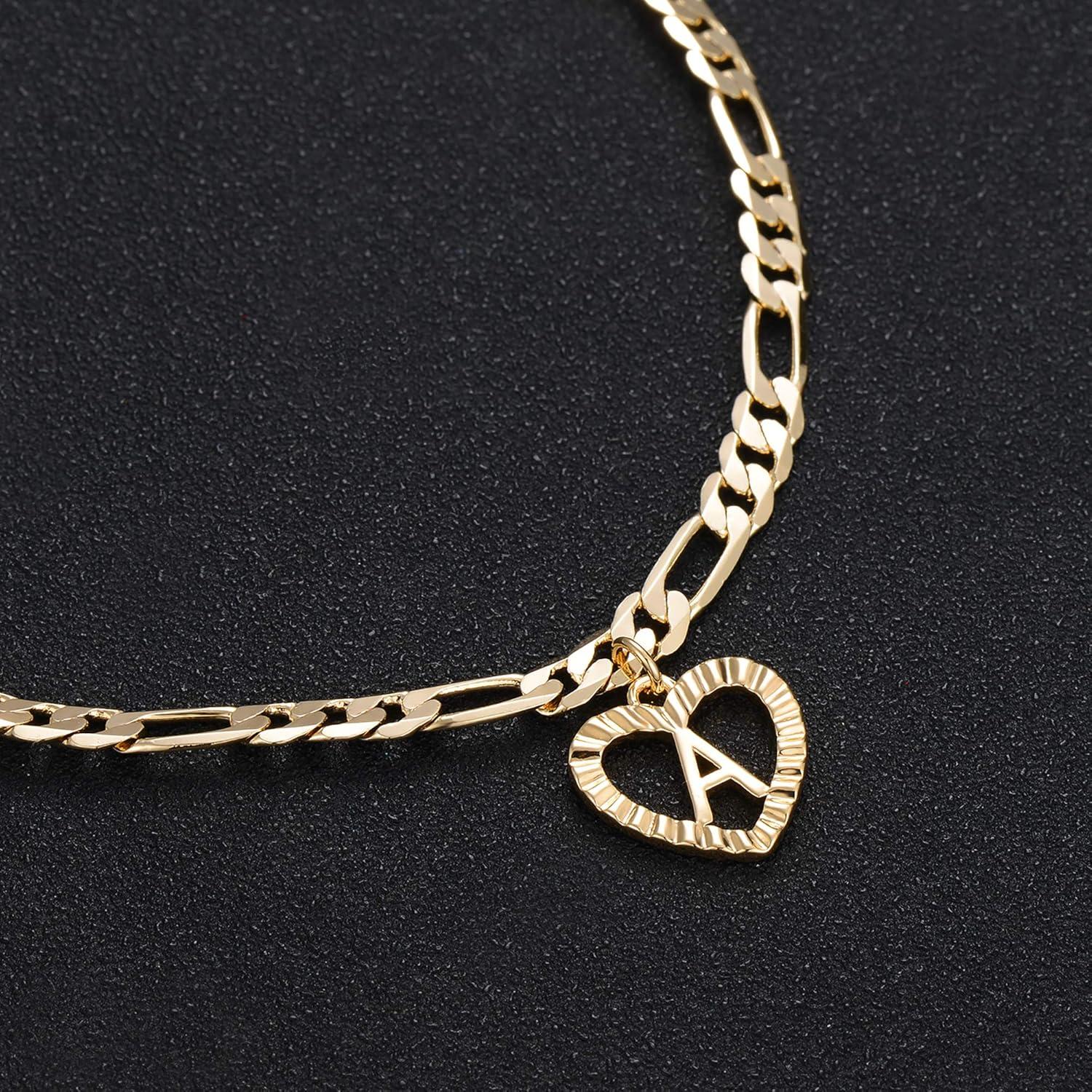 Collar y Pulsera de Tobillo Inicial de Oro YANODA 14K