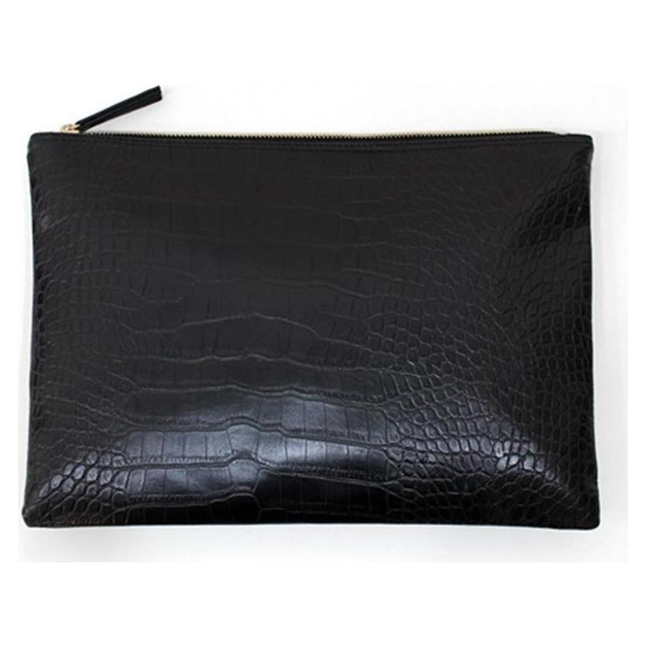 Bolso de mano mujer piel sintética negro 30x20cm BB341