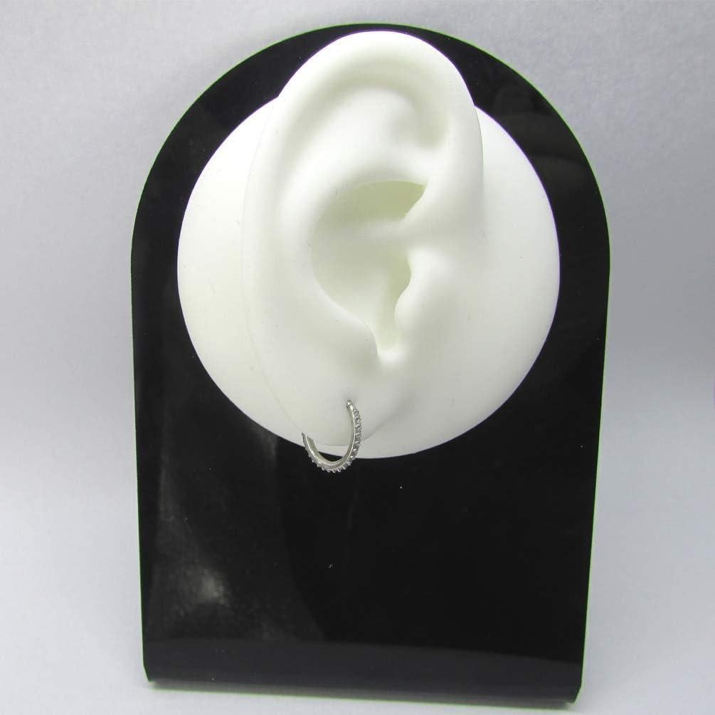 Aro Concha Orbital Acero 316L 16G 10mm con Cristal Circonio