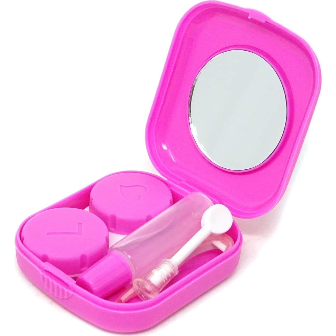 Estuche de Lentes de Contacto Portátil Honbay 2 Piezas Azul/Rosa