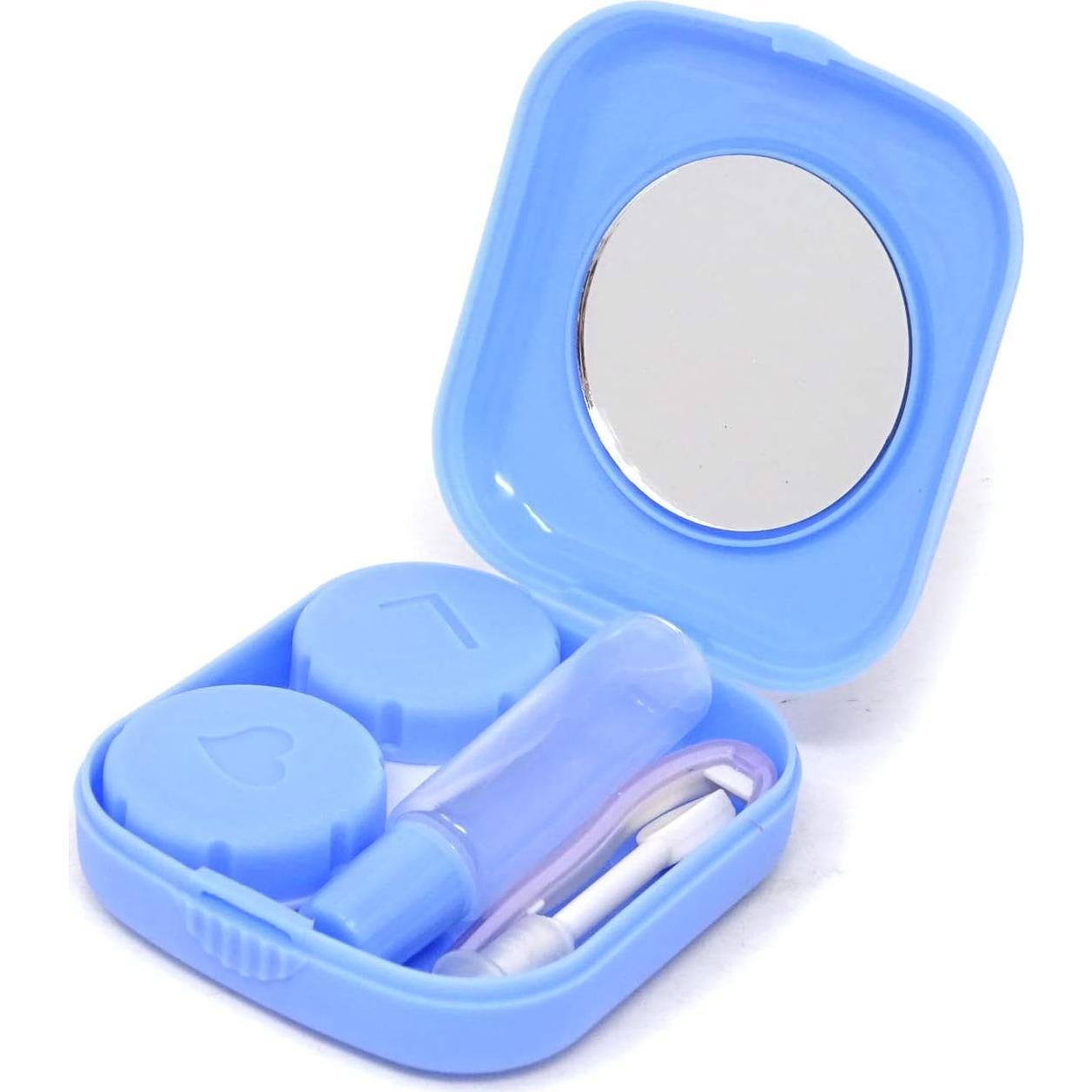 Estuche de Lentes de Contacto Portátil Honbay 2 Piezas Azul/Rosa