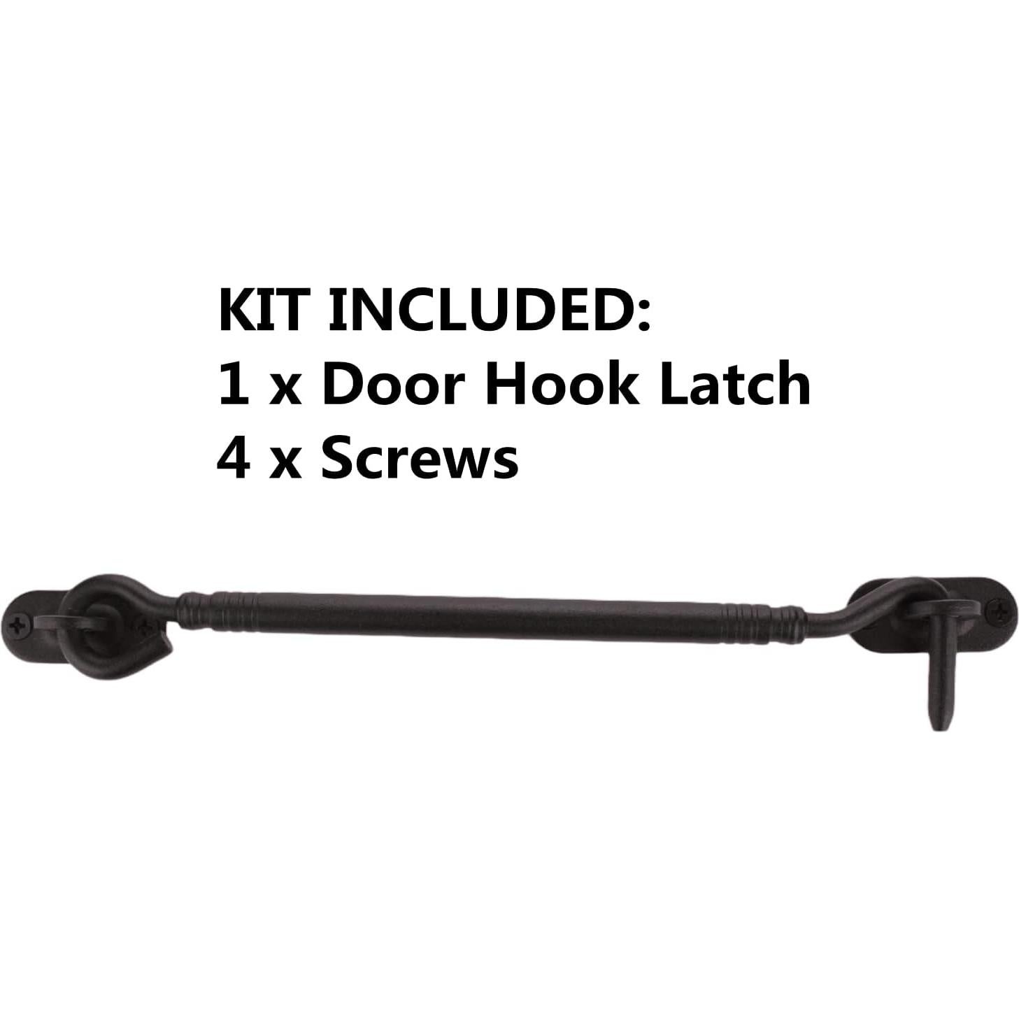 Gancho y Pestillo de Ojo FIREFLYWEB 20 cm Acero Inoxidable Negro