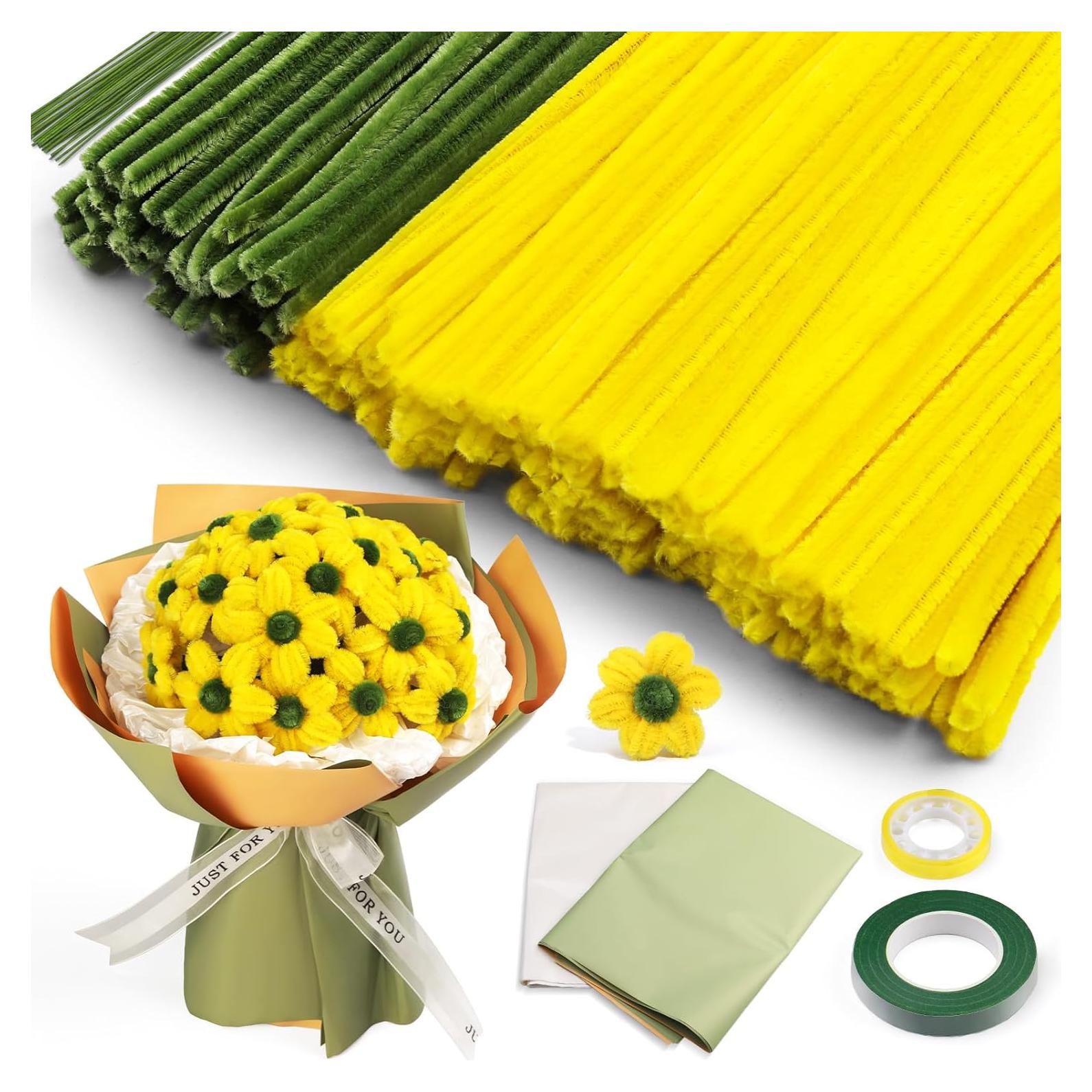 Kit de Artesanía Floral Iuuidu 250PCS Limpiadores de Tubos DIY