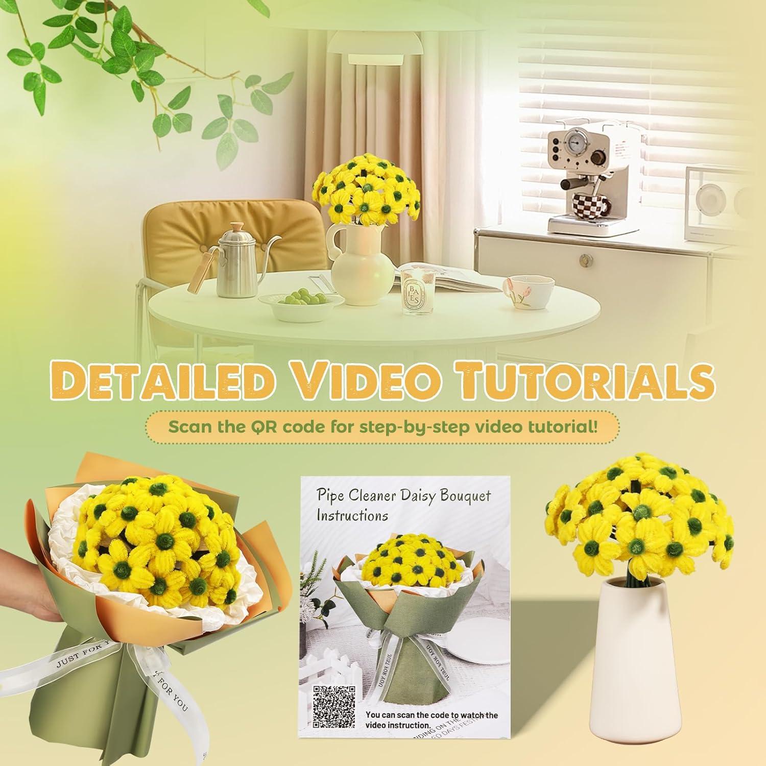 Kit de Artesanía Floral Iuuidu 250PCS Limpiadores de Tubos DIY