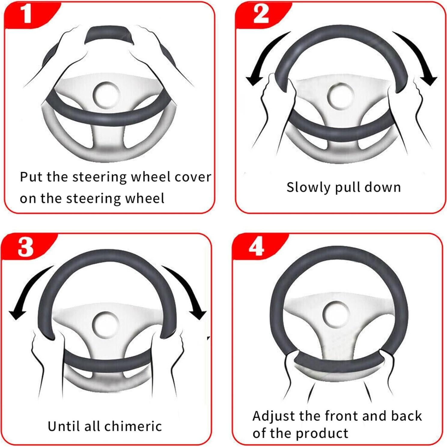 Cubierta de Volante Piburth 37-38cm Cuero Fibra Carbono Negro